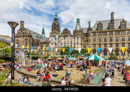 Sheffield dal mare 2015, Peace Gardens, Sheffield, England, Regno Unito Foto Stock