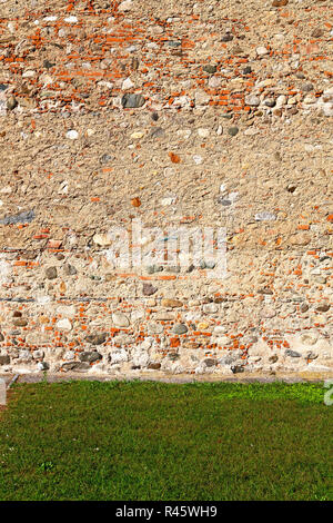 Italia e gradini incrinata mattone in erba Foto Stock