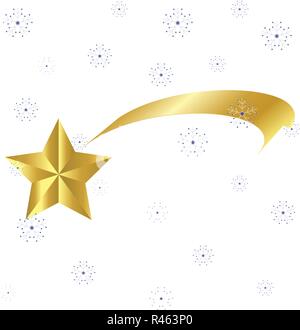 Natale nastro Shooting Star icona simbolo di Design. Riprese di vettore comet illustrazione isolati su sfondo bianco Illustrazione Vettoriale