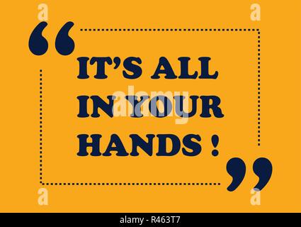 È tutto nelle tue mani di ispirazione preventivo stile business card Illustrazione Vettoriale