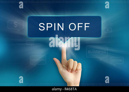 Mano facendo clic su spin off Foto Stock