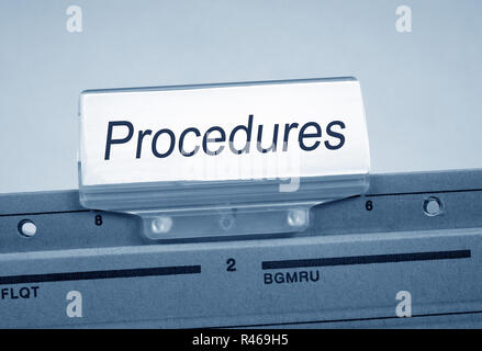 Procedure registro cartella Index Foto Stock