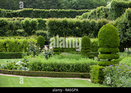 Splendida, giardini ornamentali a castelli della Valle della Loira Foto Stock