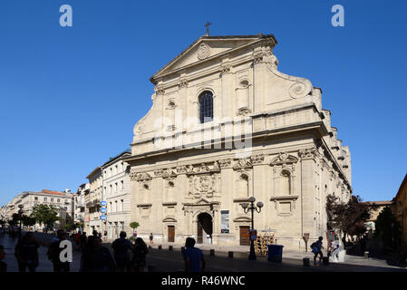 Facciata barocca (1620) del Musée Lapidaire o il museo archeologico, nell'ex cappella del Collegio dei Gesuiti, Avignon Provence Francia Foto Stock