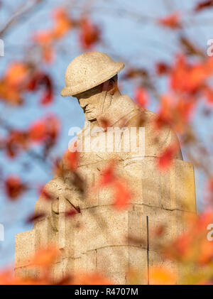 La cova soldato memoriale canadese a Vancouver, angolo St Julien, vicino a Ypres, Belgio Foto Stock