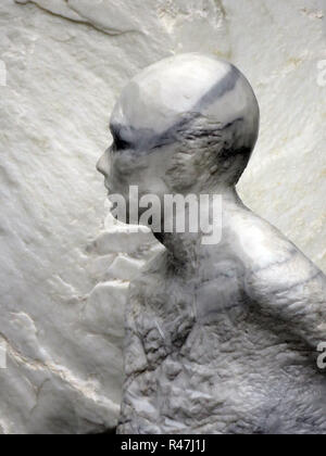 Blocco di marmo in lo scultore del workshop Foto Stock