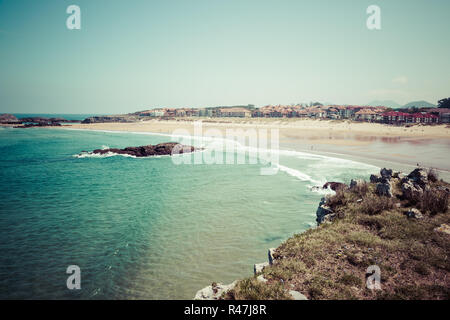 Spiaggia di helgueras,noja,cantabria,Spagna Foto Stock
