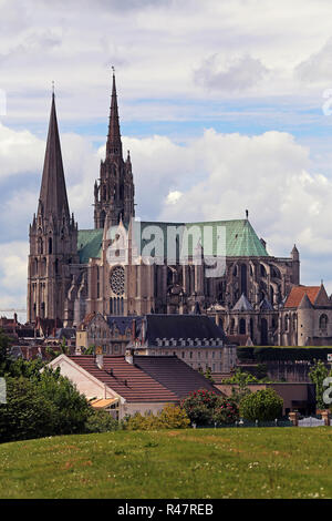 Cattedrale di Notre-dame de Chartres Foto Stock