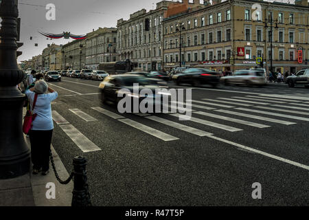 Nevsky Prospect street scene Foto Stock