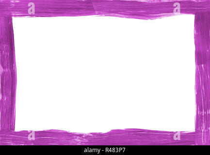 Deep pink confine dipinta su bianco Foto Stock