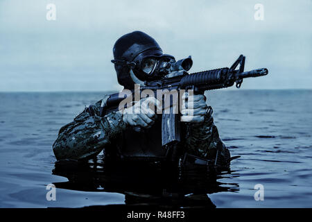 Navy Frogman guarnizione Foto Stock