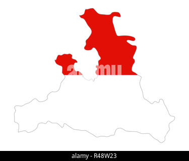 Mappa e bandiera di Salisburgo Foto Stock