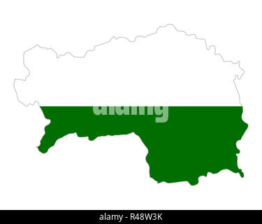 Mappa e bandiera della Stiria Foto Stock