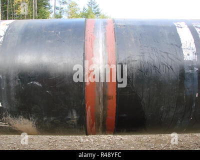 Cordone di saldatura sulla pipeline Foto Stock