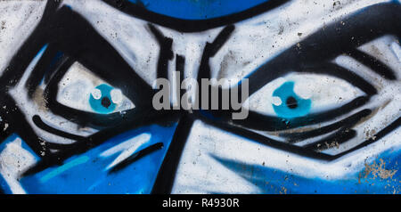 Monster i graffiti sulla parete Foto Stock