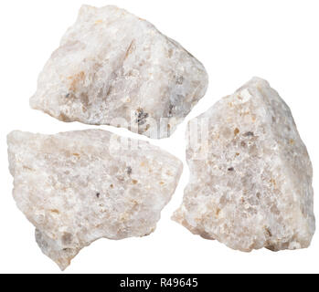 Tre pezzi di conglomerato pietra minerale Foto Stock