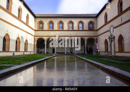 Castello Sforzesco Duca cortile Foto Stock