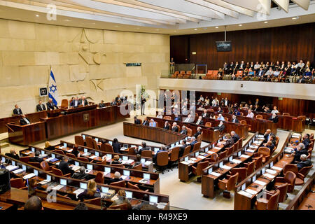 Jeruzalem, Israele. 26 Nov, 2018. La Repubblica ceca è Presidente Zeman parla alla Knesset, unicamerale il legislatore nazionale di Israele, a Gerusalemme, Israele, il 26 novembre 2018. Credito: Vit Simanek/CTK foto/Alamy Live News Foto Stock