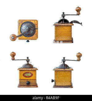 Old Italian traditional and manual coffee grinder Foto Stock