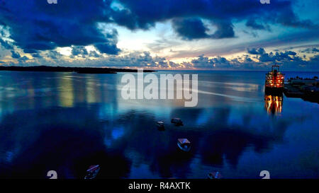 Laguna, Yap Island, oceano pacifico, Stati Federati di Micronesia, Oceania, Colonia, drone foto Foto Stock