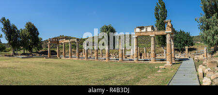 Le rovine del greco antico tempio della dea Artemide in Vravrona, Grecia. Foto Stock