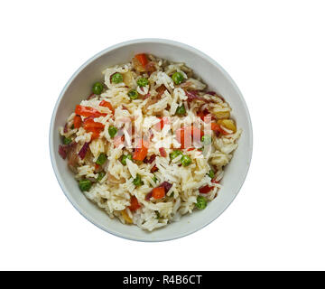 Bruciò Aglio Rice , cucina indocinese close up Foto Stock