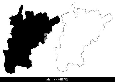 Uri (Cantoni della Svizzera, cantoni e Confederazione svizzera) mappa illustrazione vettoriale, scribble schizzo del Cantone di Uri mappa Illustrazione Vettoriale