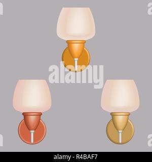 Pareti in legno lampada. Illustrazione Vettoriale Illustrazione Vettoriale