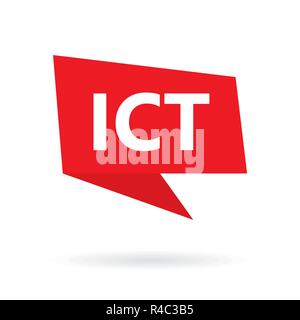 ICT (Tecnologie dell Informazione e della comunicazione) sigla su un gorgogliatore di parlato- illustrazione vettoriale Illustrazione Vettoriale