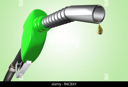 3D Rendering di una pompa a gas con del carburante pulito Foto Stock