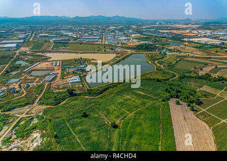 Industrial Estate lo sviluppo agricolo e la fotografia aerea Foto Stock