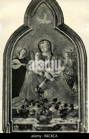 Vergine con Bambino e angeli, dipinto da Domenico di Bartolo, 1930s Foto Stock