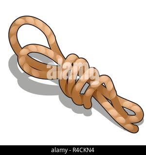 Corda intrecciata isolato su sfondo bianco. Vector cartoon close-up illustrazione. Illustrazione Vettoriale