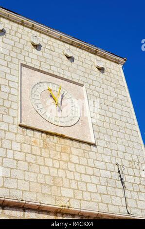 Krk Municipio orologio, Croazia Foto Stock
