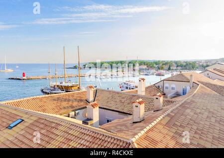 La città di Krk porto, Croazia Foto Stock