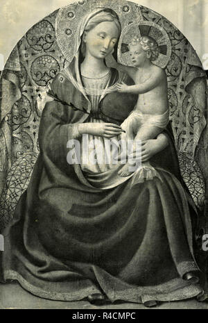 La Vergine e il Bambino, dipinto di Fra Angelico AKA Giovanni da Fiesole, 1930s Foto Stock