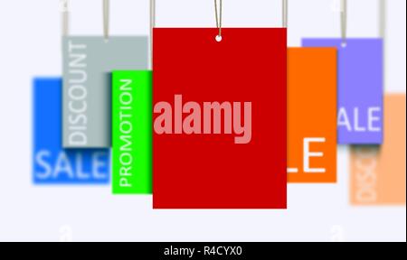 3D rendering multi colore tag di vendita Foto Stock