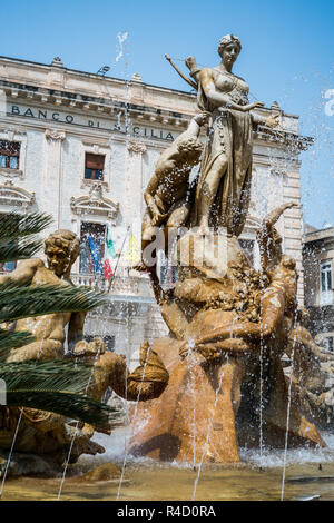 Fontana di Diana, Siracusa, Sicilia, Italia, Europa. Foto Stock