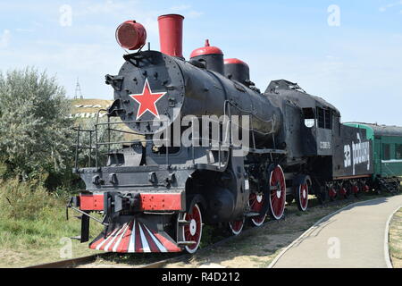 La vecchia locomotiva a vapore in open air museum Foto Stock