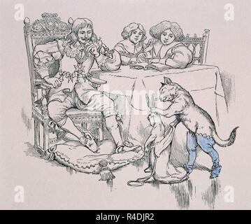 EL Gato con Botas - DIBUJO PARA EL CUENTO DE PERRAULT. Autore: COURBOIN, Eugenio. Posizione: Collezione privata. MADRID. Spagna. Foto Stock