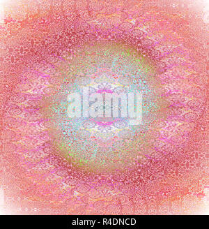 Geometrica astratta sfondo senza giunture. Gradiente regolari ornamento a spirale in rosa, viola e azzurro sfumature, Cospicua e ornato. Foto Stock