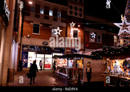 Canterbury le luci di Natale la contea del Kent uk novembre 2018 Foto Stock