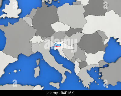 La Slovenia sul globo terrestre Foto Stock