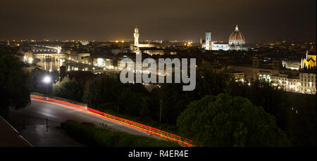 Firenze vista notturna Foto Stock