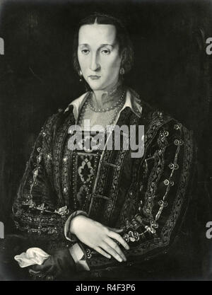 Ritratto di Eleonora di Toledo, dipinto da Agnolo Allori AKA Bronzino Foto Stock