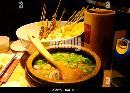 Carni bovine cinese cucina e piatti freddi. Foto Stock