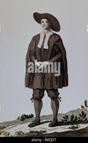 COLECCION DE TRAJES DE ESPAÑA-1777-RONCALES-GRABADO S XVIII-TIPOS POPULARES. Autore: CRUZ CANO Y OLMEDILLA JUAN DE LA. Posizione: Collezione privata. La Francia. Foto Stock