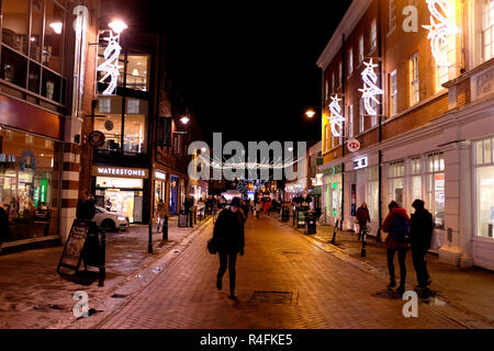 Canterbury le luci di Natale la contea del Kent uk novembre 2018 Foto Stock