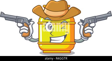 Cowboy gas infiammabili serbatoio su cartoon il Illustrazione Vettoriale