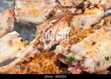 Spiedini di carne, close-up Foto Stock